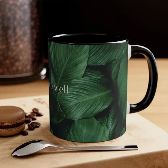 Live Well Peace Lily Houseplant Lovers Ceramic Coffee Mug - Coffee Garden Lover - Picture 3 of 4